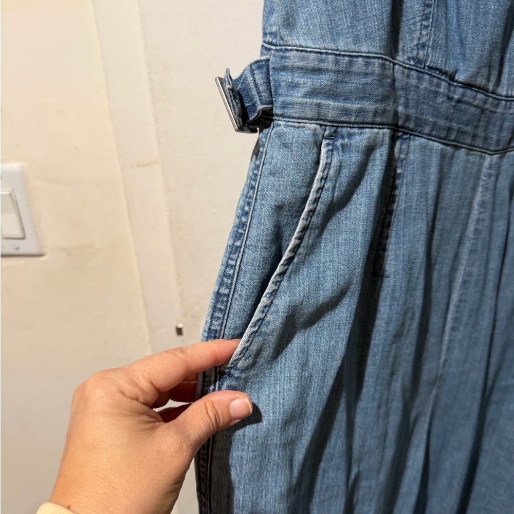 JCrew/ Point Sur Sleeveless Denim Jumpsuit in Light Blue - Picture 4 of 6